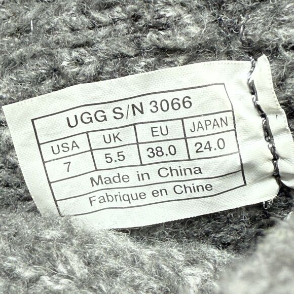 UGG Knit Boots Womens 7 Cardy Tall Sock Sweater Gray Lattice Australia Wool - Picture 10 of 13